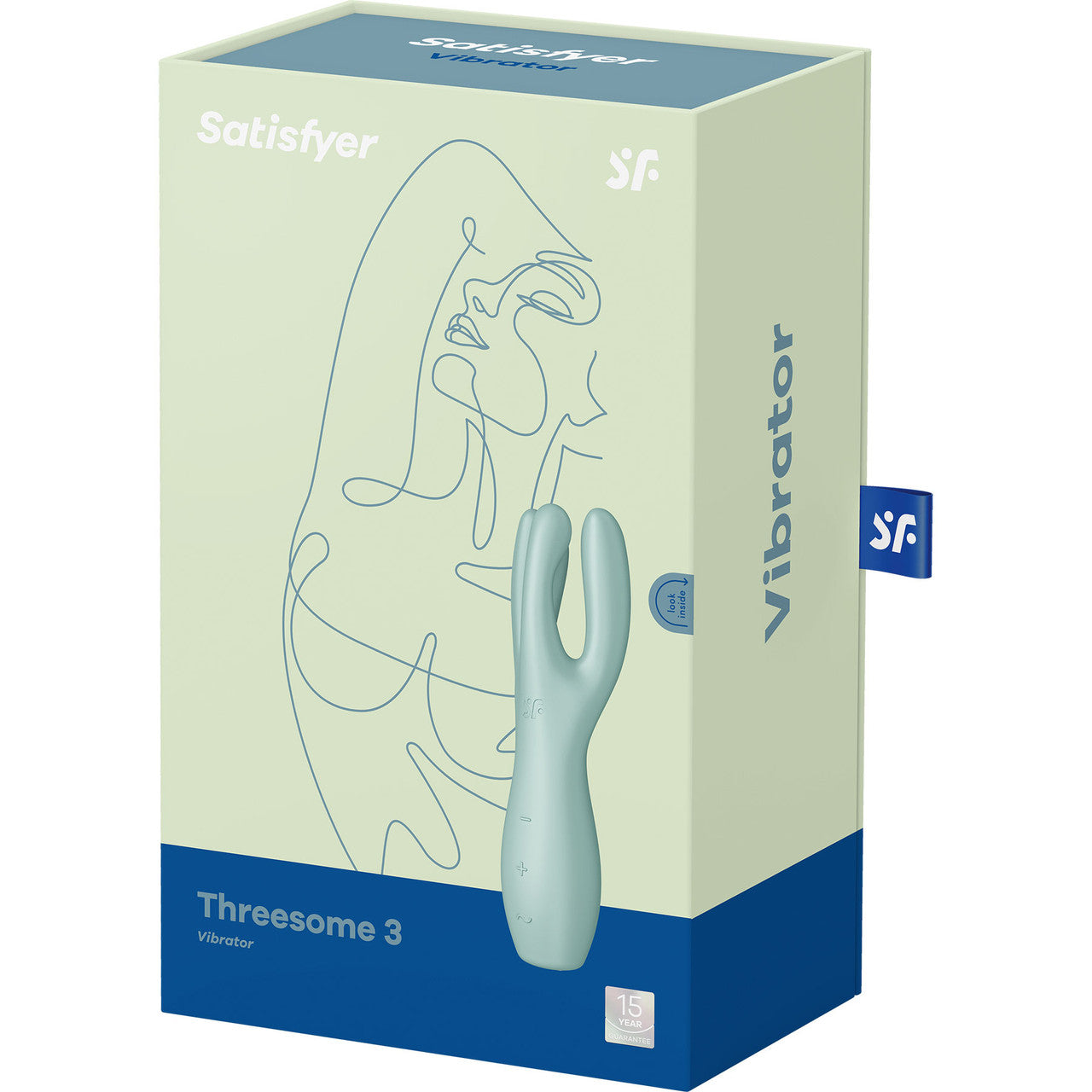 Satisfyer Threesome 3 Rechargeable Waterproof 12-Function Dual Stimulation Vibrator - Mint