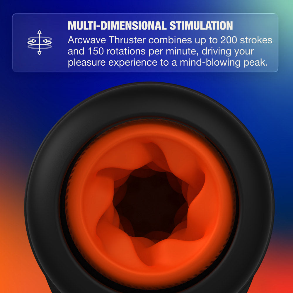 Arcwave Thruster Stroking & Rotating Penis Masturbator - Infographic