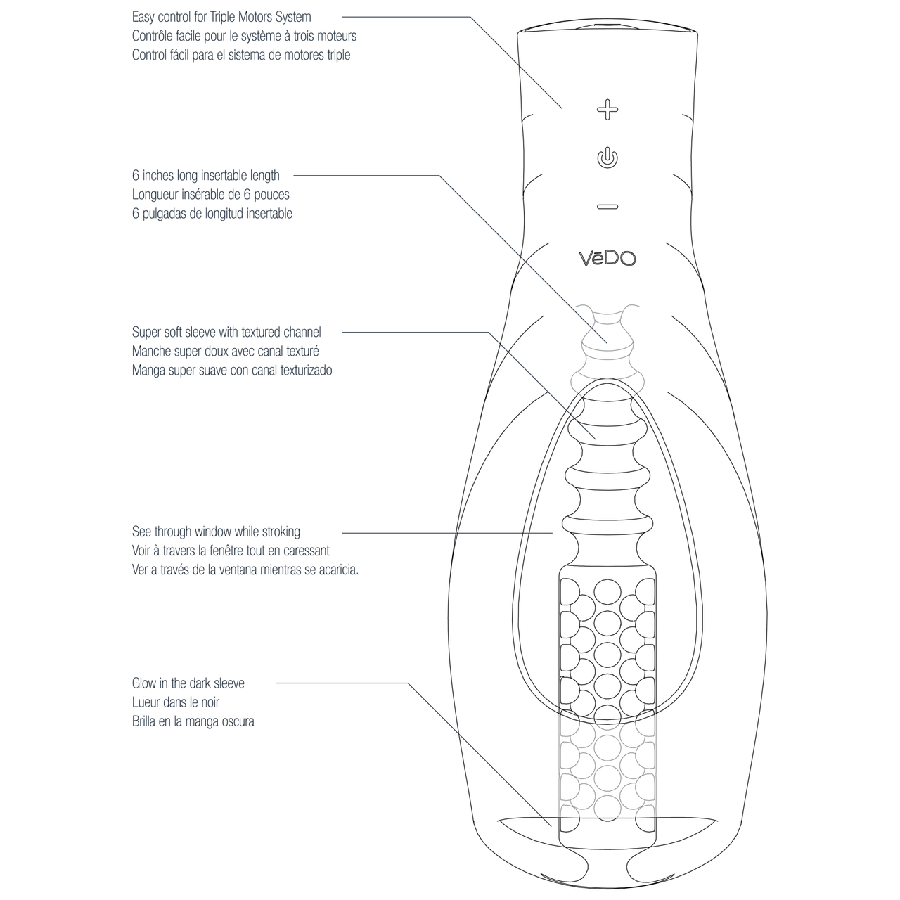 TORPEDO Rechargeable Vibrating Penis Stroker By VeDO