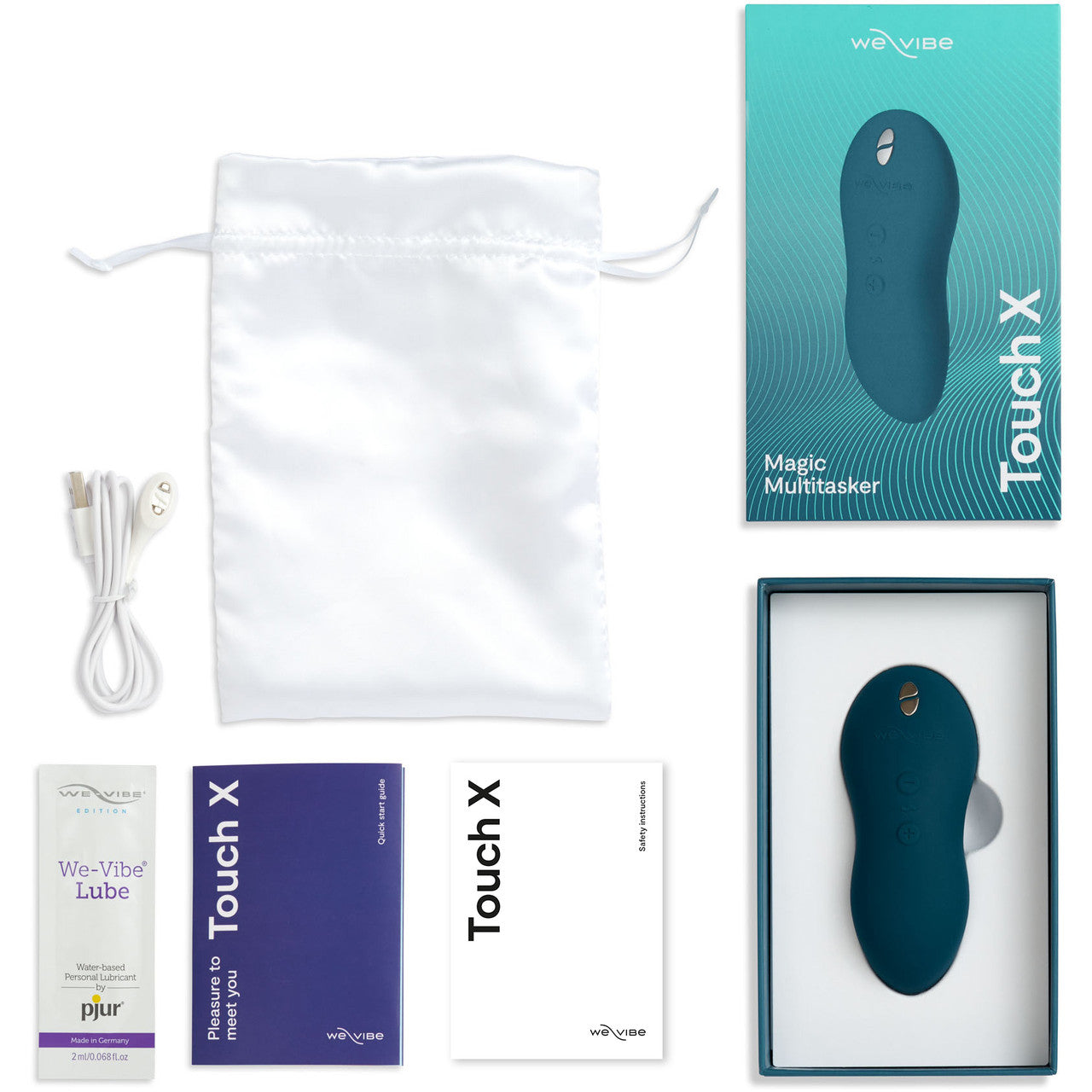 Touch X By We-Vibe Waterproof Rechargeable Silicone Lay-On Vibrator - Green Velvet