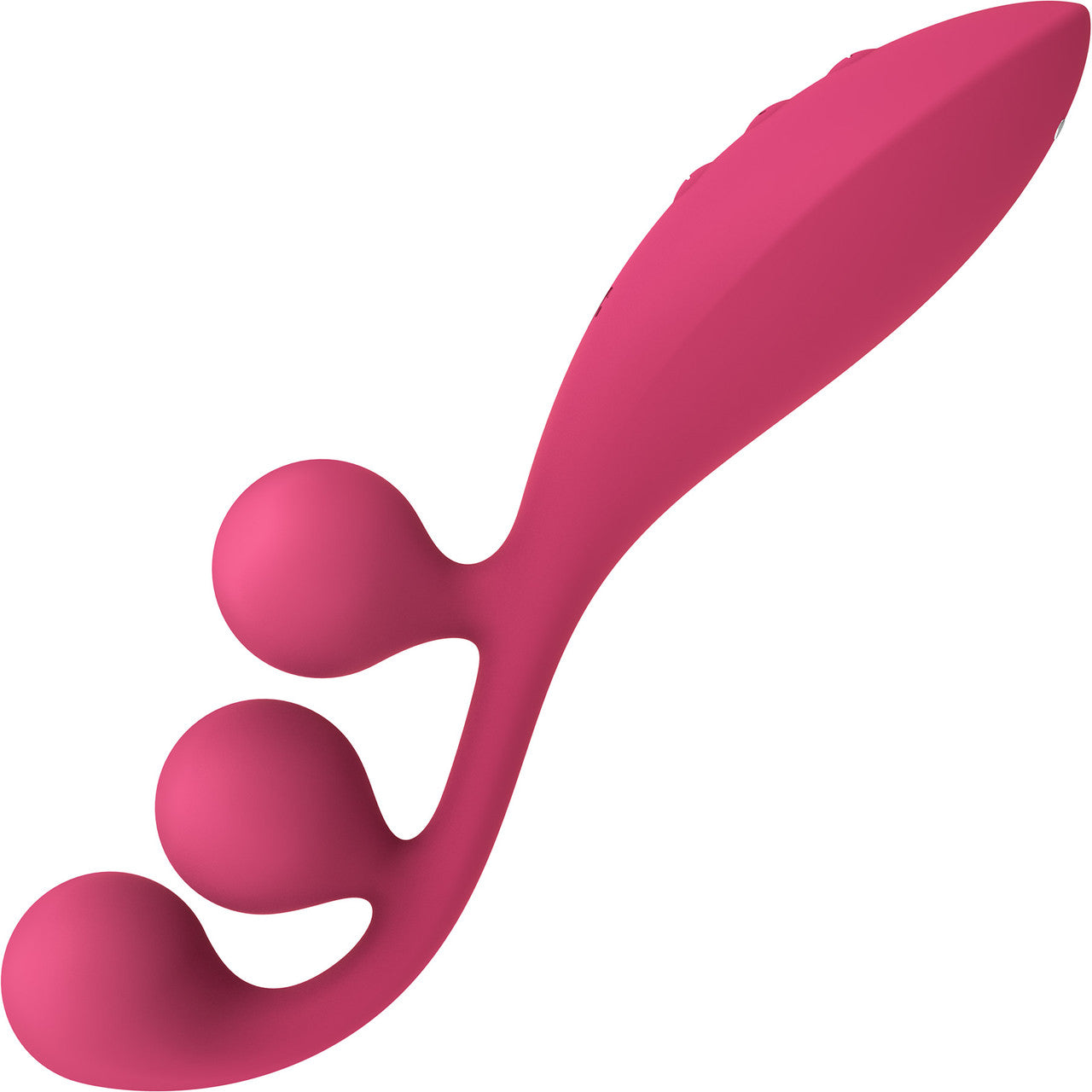 Satisfyer Tri Ball 1 Rechargeable Waterproof Silicone Bendable Triple Stimulation Vibrator - Red