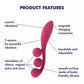 Satisfyer Tri Ball 1 Rechargeable Waterproof Silicone Bendable Triple Stimulation Vibrator - Red
