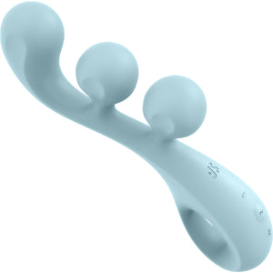 Satisfyer Tri Ball 2 Rechargeable Waterproof Silicone Bendable Triple Stimulation Vibrator - Blue