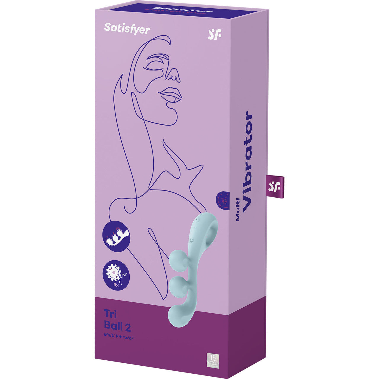 Satisfyer Tri Ball 2 Rechargeable Waterproof Silicone Bendable Triple Stimulation Vibrator - Blue