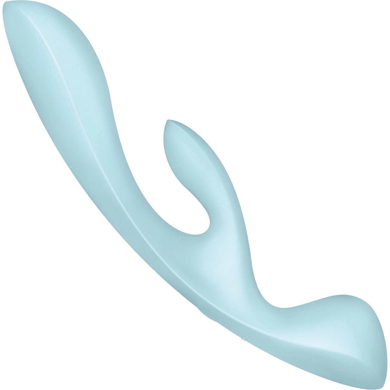 Satisfyer Triple Oh Silicone Combination Dual Stimulation & Wand Style Vibrator - Light Blue