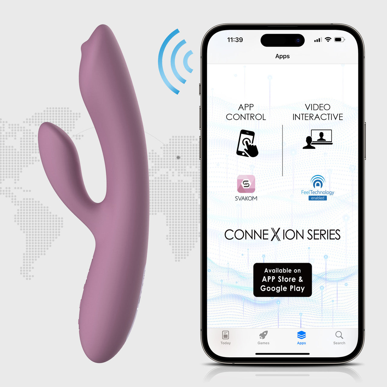 SVAKOM TRYSTA NEO Rechargeable Interactive Silicone Rabbit Vibrator With G-Spot Ball - Romantic Rose