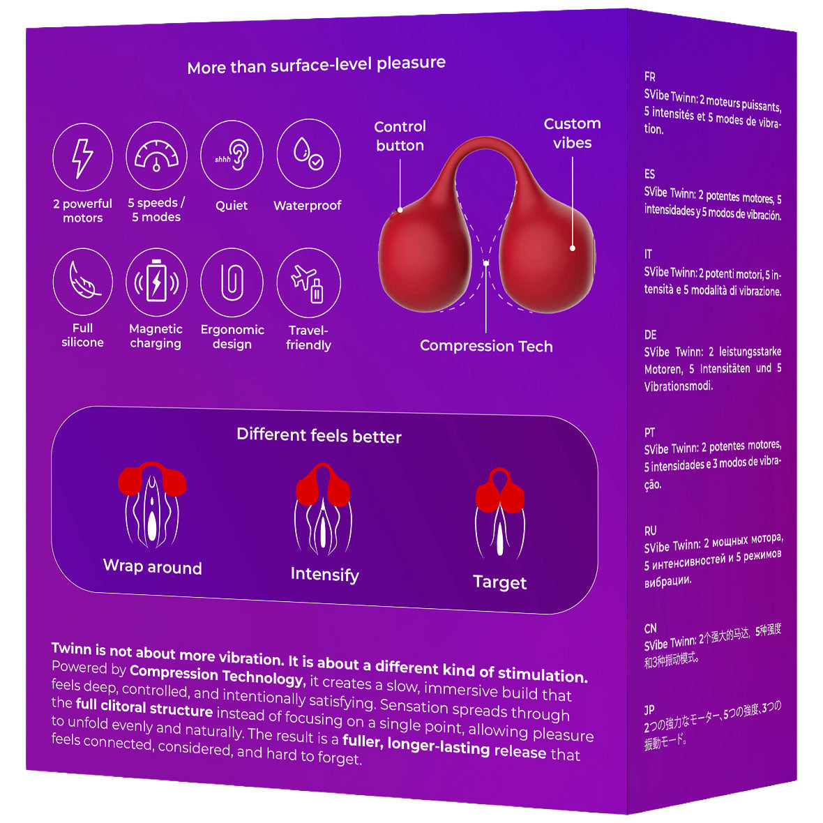 SVibe Snail Twinn Silicone Clitoral Vibrator - Cherry
