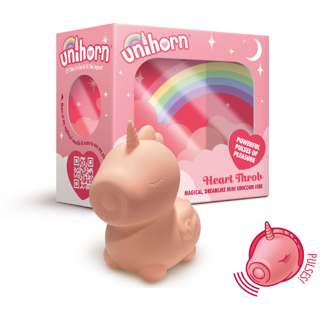 Unihorn Heart Throb Pulsing Silicone Clitoral Vibrator - Pink