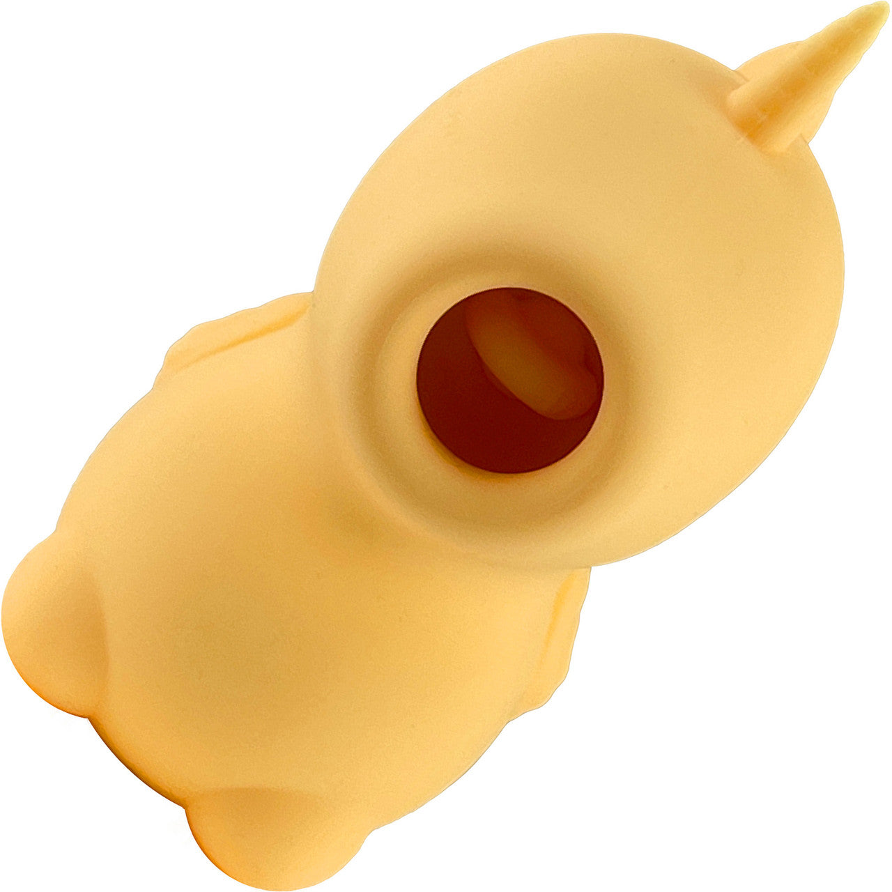 Unihorn Bean Blossom Flicking Silicone Clitoral Vibrator - Yellow