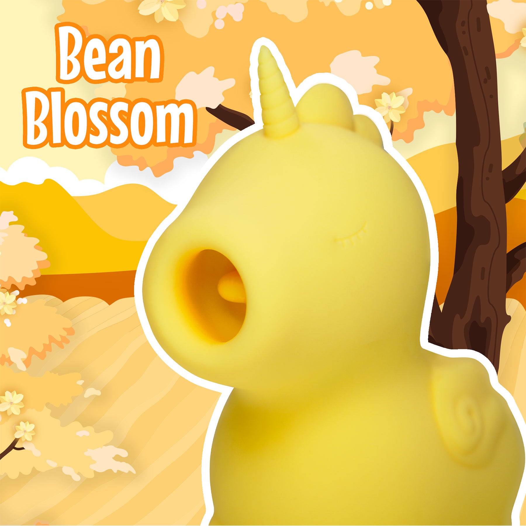 Unihorn Bean Blossom Flicking Silicone Clitoral Vibrator - Yellow