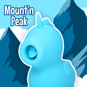 Unihorn Mount 'N Peak Pointed Flicking Silicone Clitoral Vibrator - Blue