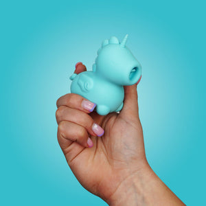 Unihorn Mount 'N Peak Pointed Flicking Silicone Clitoral Vibrator - Blue