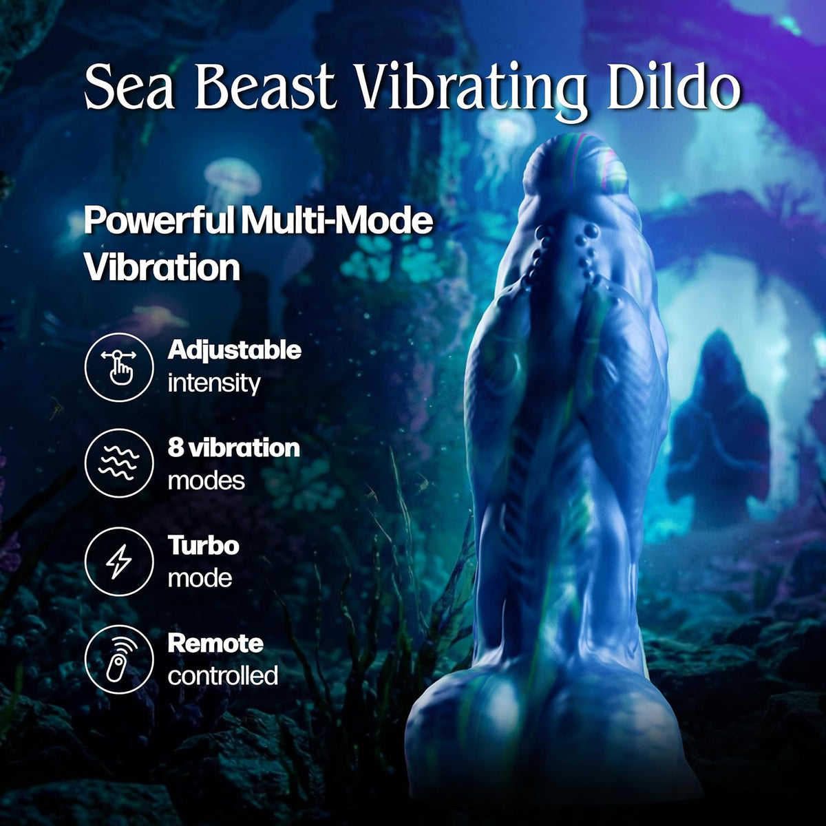 Marinus Sea Beast Silicone Vibrating Dildo With Remote By Tentra