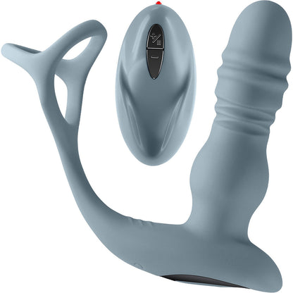 Renegade The Handyman Cock Ring & Thrusting Vibrating Prostate Massager With Remote - Gray Renegade The Handyman Cock Ring & Thrusting Vibrating Prostate Massager With Remote - Gray