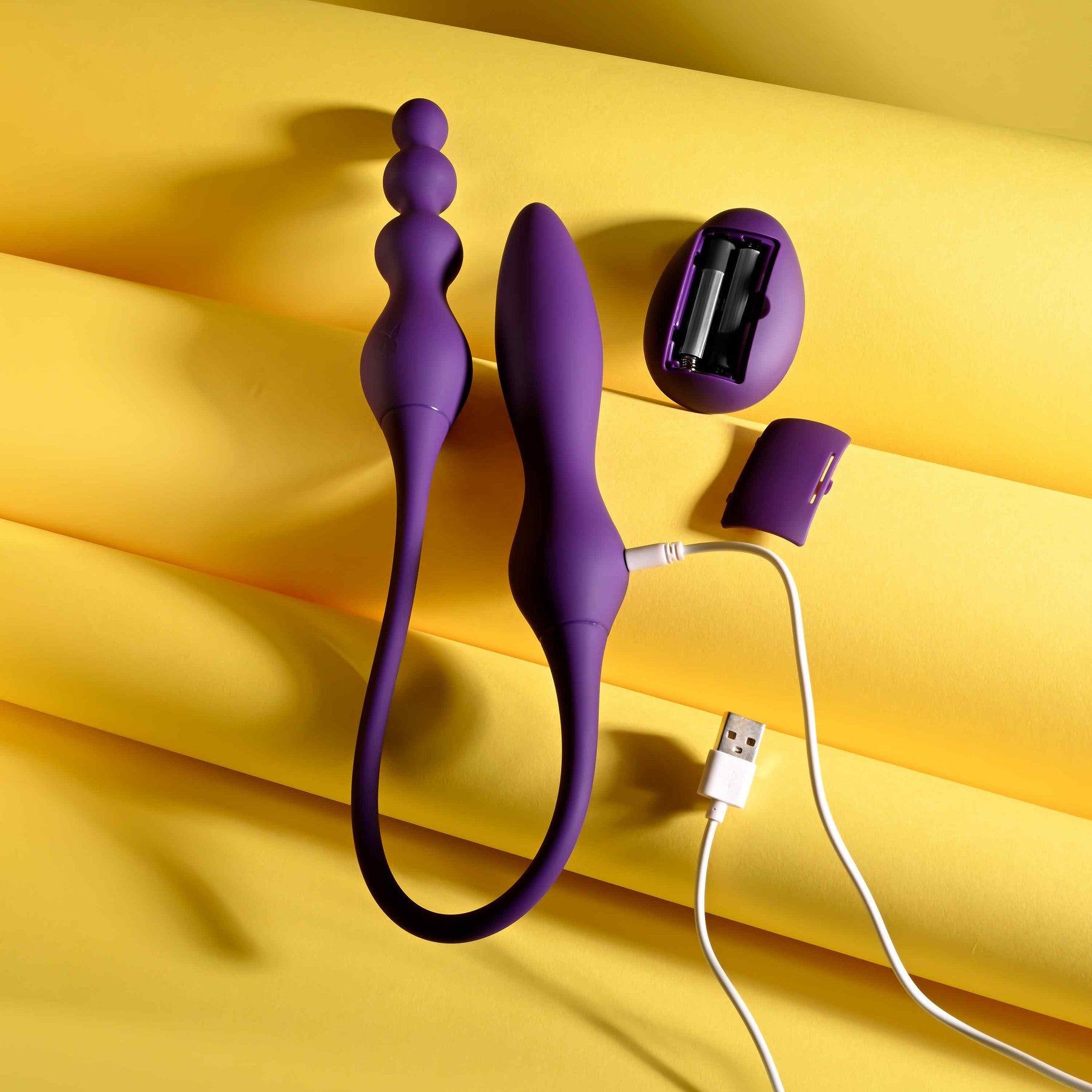 Playboy Pleasure This & That Rechargeable Silicone Double-Ended Anal Plug And Vibrator