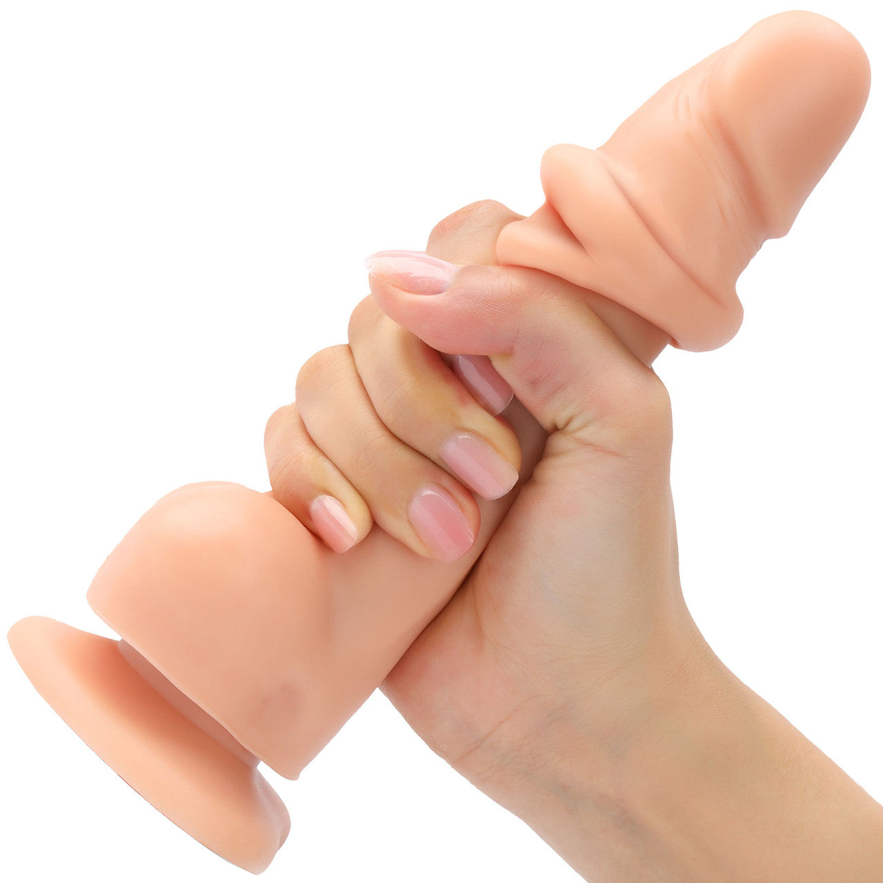 Strap-on-Me Sliding Skin Dual Density Silicone Suction Cup Realistic Dildo - Large Vanilla