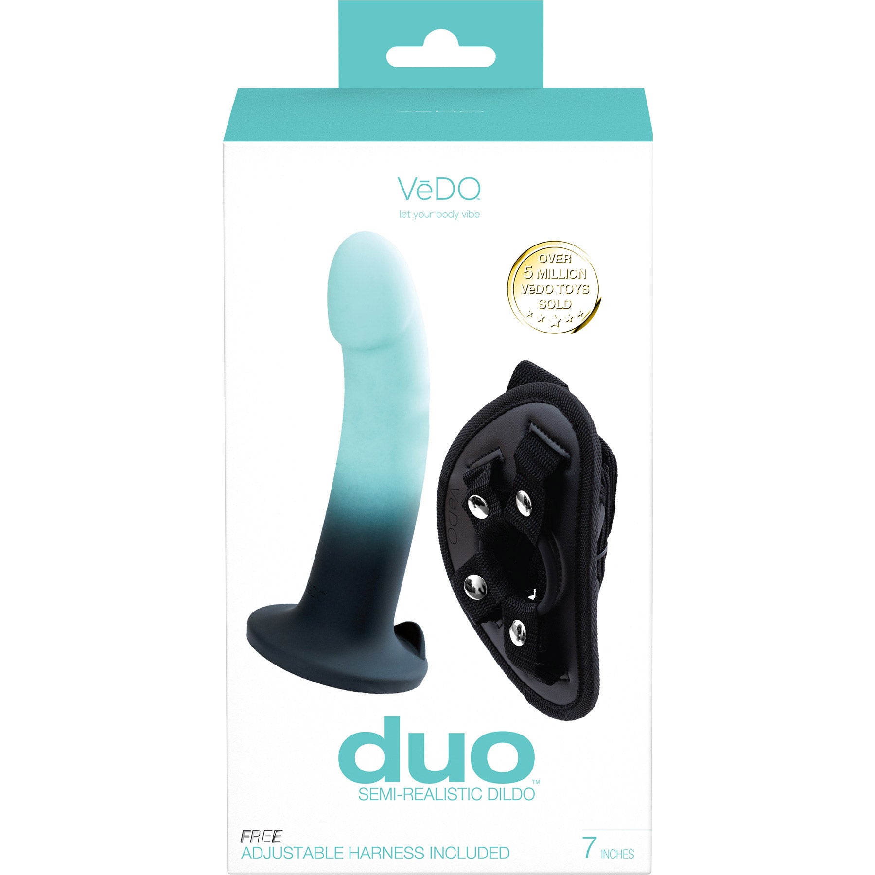 Duo Silicone Dildo Harness Kit By VeDO - Turquoise
