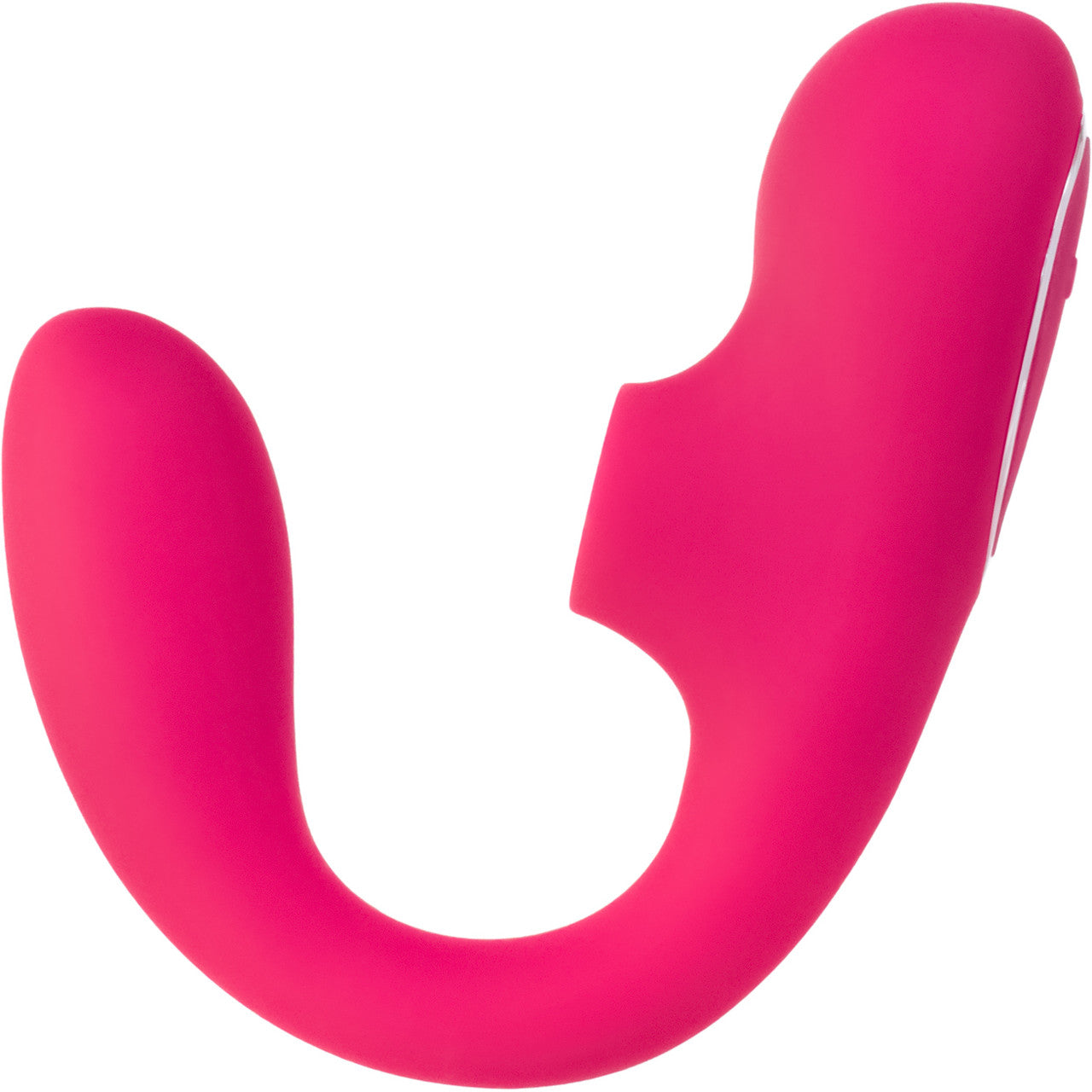 SUKI Plus Rechargeable Silicone Dual Stimulation Vibrator With Clitoral Pulsator By VeDO - Foxy Pink