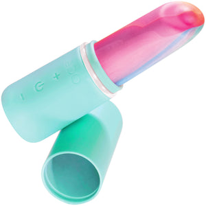 Retro Lipstick Rechargeable Waterproof Silicone Bullet Vibrator By VeDO - Tease Me Turquoise