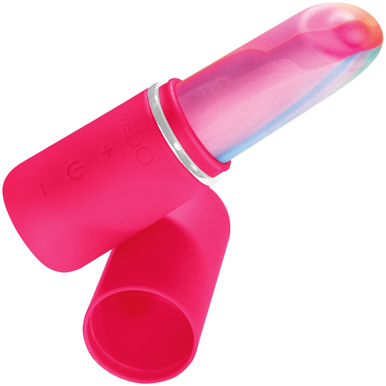 Retro Lipstick Rechargeable Waterproof Silicone Bullet Vibrator By VeDO - Foxy Pink