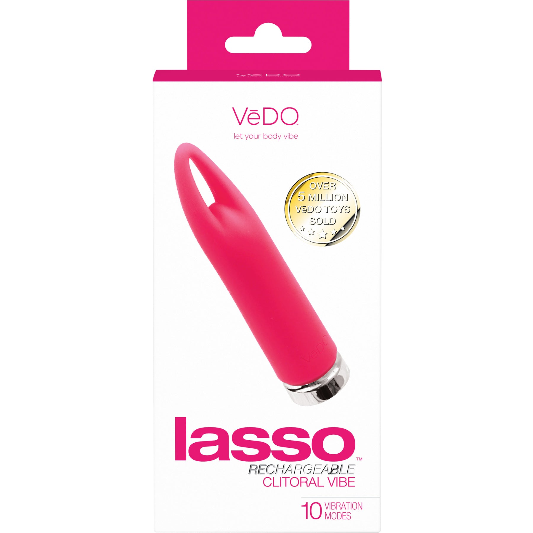 LASSO Rechargeable Waterproof Silicone Clitoral Vibrator By VeDO - Foxy Pink