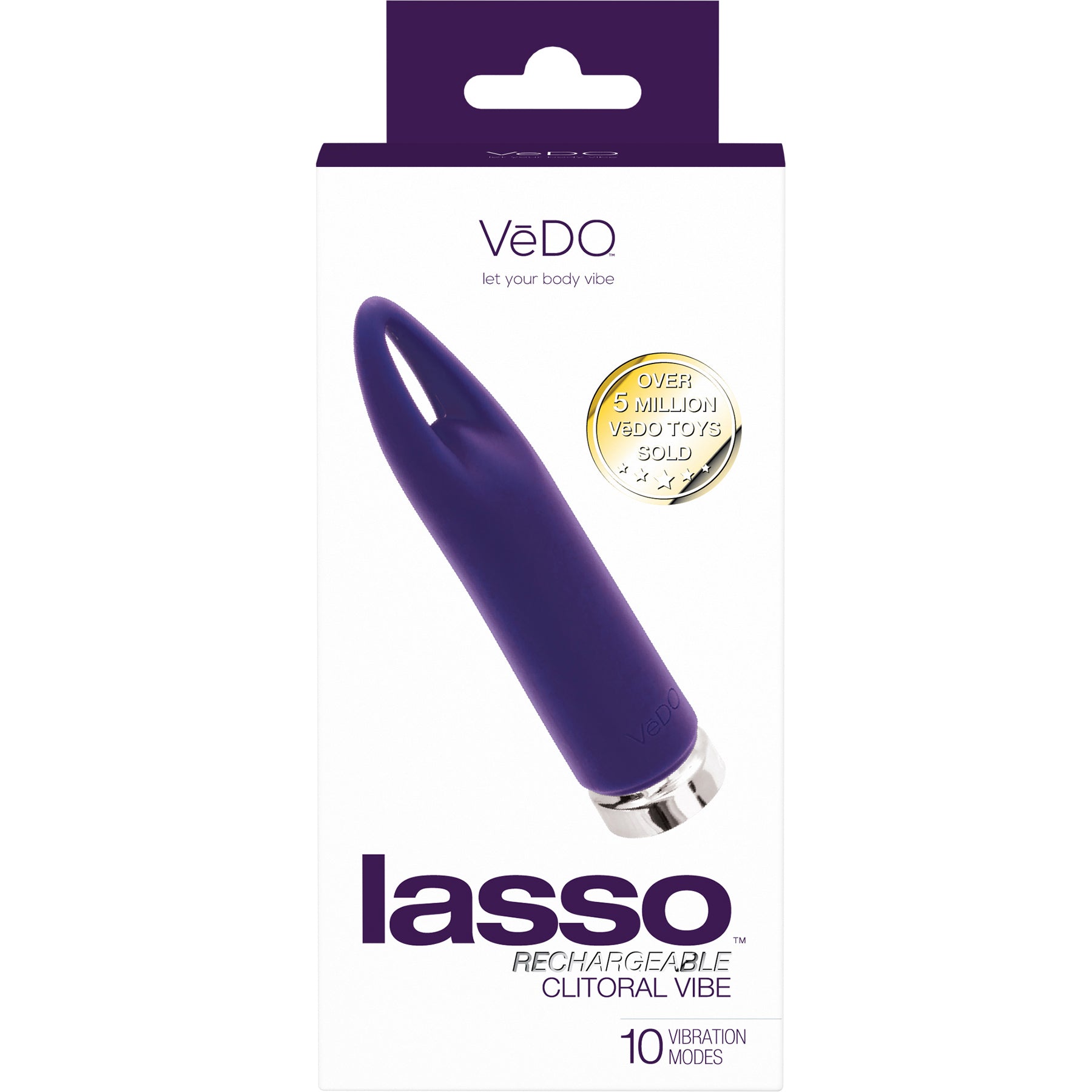 LASSO Rechargeable Waterproof Silicone Clitoral Vibrator By VeDO - Deep Purple