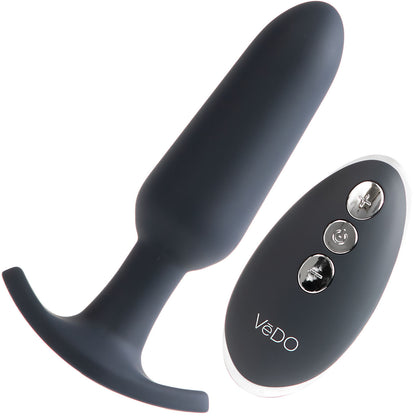 Bump Plus Silicone Rechargeable Vibrating Butt Plug With Remote by VeDO - Black