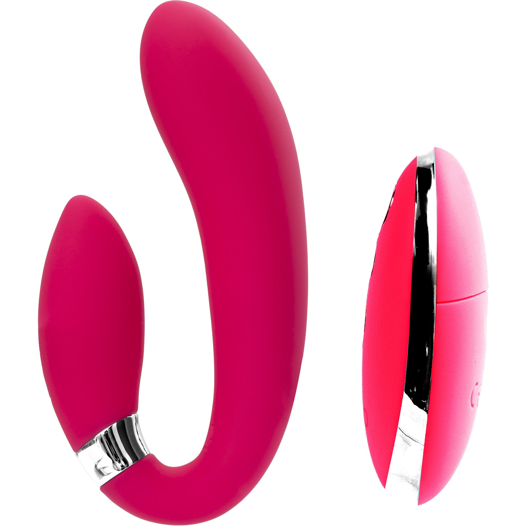 Jeni C-Shaped Rechargeable Silicone Dual Motor Vibe with Remote Control By VeDO