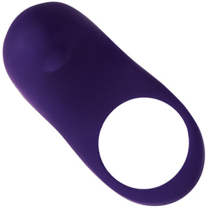 Rev Silicone Rechargeable Waterproof Vibrating Cock Ring By VeDO - Deep Purple