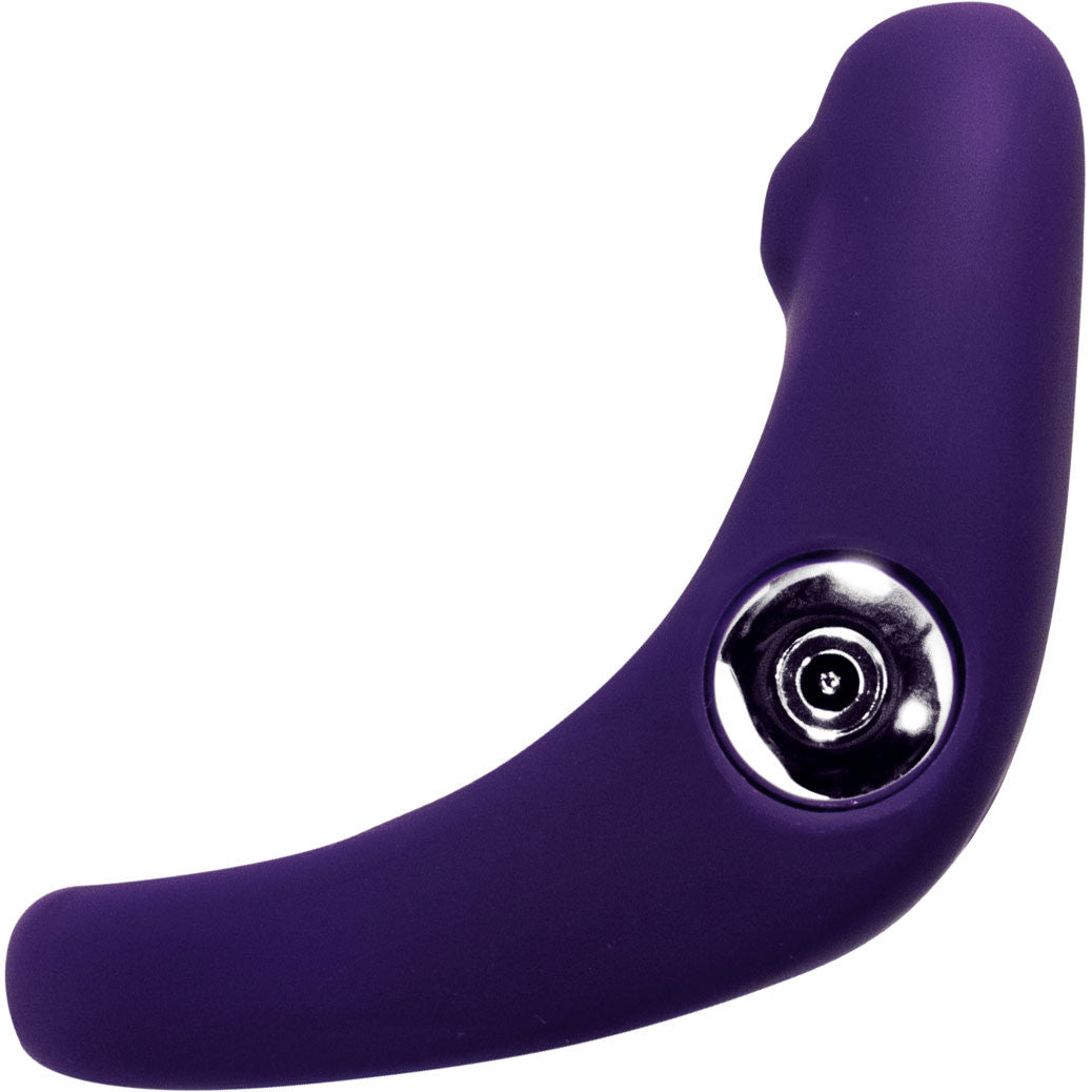 Rev Silicone Rechargeable Waterproof Vibrating Cock Ring By VeDO - Deep Purple