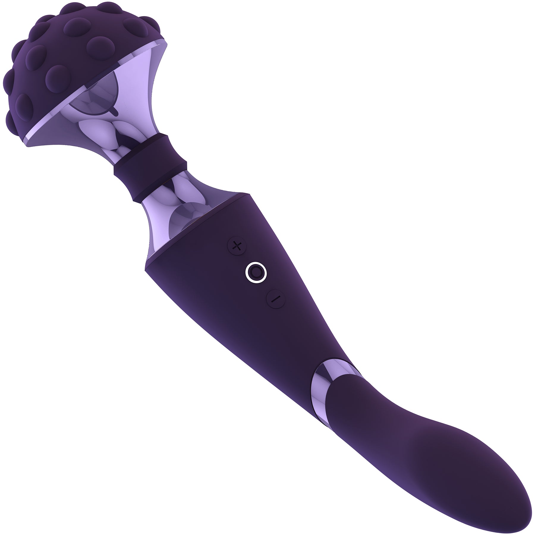 Vive Double Action Rechargeable Silicone Bendable Massaging Wand - Purple