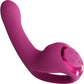 Vive Riko Rechargeable Silicone Triple Thumper Vibrator With Finger Motion - Pink