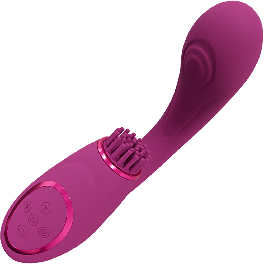 Vive GEN Rechargeable Silicone Triple Motor Dual Stimulation Vibrator With Pulse Wave - Pink