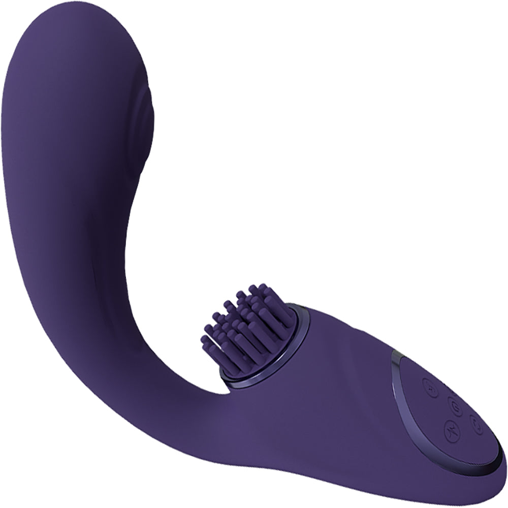 Vive GEN Rechargeable Silicone Triple Motor Dual Stimulation Vibrator With Pulse Wave - Purple