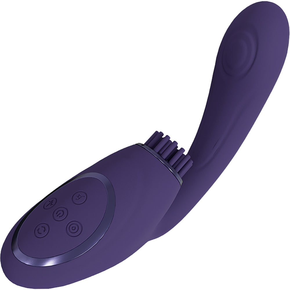 Vive GEN Rechargeable Silicone Triple Motor Dual Stimulation Vibrator With Pulse Wave - Purple