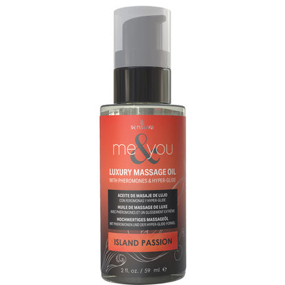 Me & You Luxury Massage Oil With Pheromones & Hyper-Glide By Sensuva 2 fl oz - Island Passion