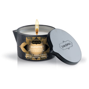 Kama Sutra Ignite Massage Oil Candle - Vanilla Sandalwood - 6 oz