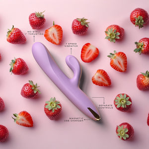 Velvet Thruster VL100 Rabbit Thrusting Dual Stimulation Silicone Vibrator 