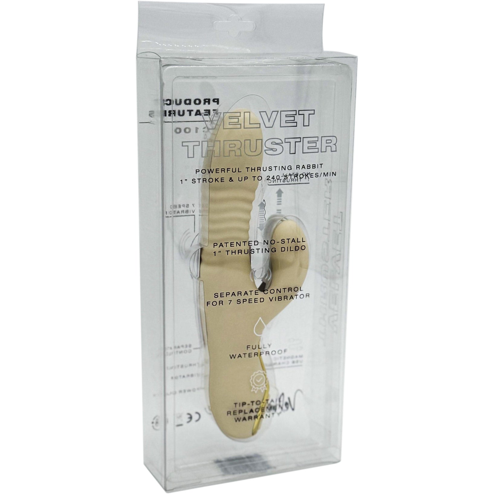 Velvet Thruster VC100 Rabbit Thrusting Dual Stimulation Silicone Vibrator