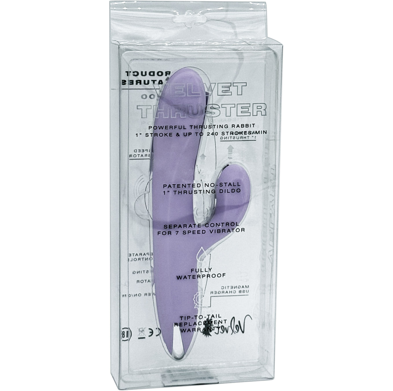 Velvet Thruster VL100 Rabbit Thrusting Dual Stimulation Silicone Vibrator 