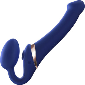 Strap-on-Me Multi Orgasm Silicone Vibrating 3 Motor Remote Control Strapless Strap-On - X-Large Night Blue