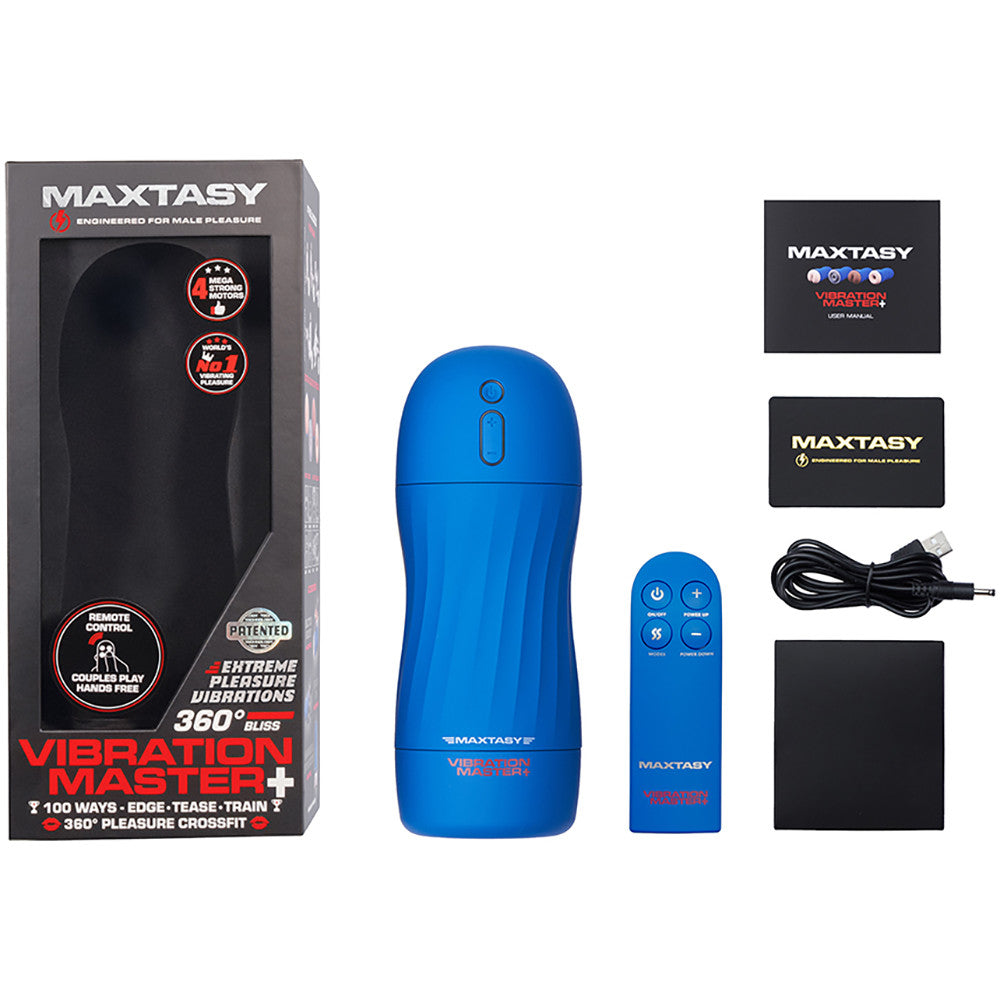 Maxtasy Vibration Master+ Rechargeable Vibrating Penis Masturbator With Remote - Vanilla