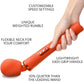 Fun Factory VIM Silicone Rechargeable Vibrating Weighted Rumble Wand - Sunrise Orange