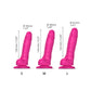 Strap-on-Me Sliding Skin Dual Density Silicone Suction Cup Realistic Dildo - Measurements Chart