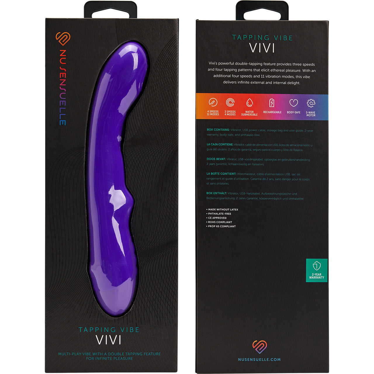 Vivi Tapping Vibe Double G-Spot Vibrator By - Deep Purple Vivi Tapping Vibe Double G-Spot Vibrator By - Deep Purple