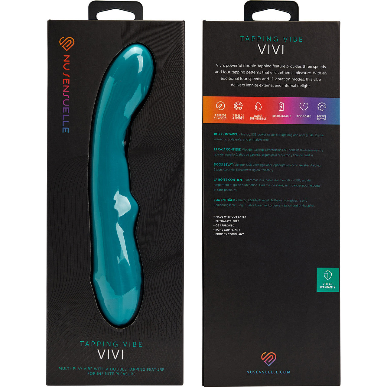 Vivi Tapping Vibe Rechargeable Silicone Double G-Spot Vibrator By Nu Sensuelle - Emerald Green