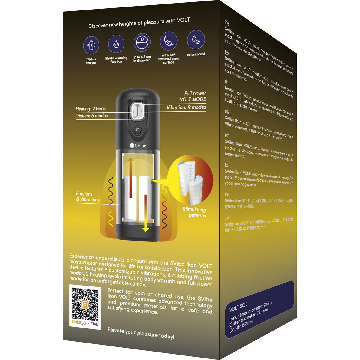 SVibe IKON VOLT Stroking Heating Penis Masturbator
