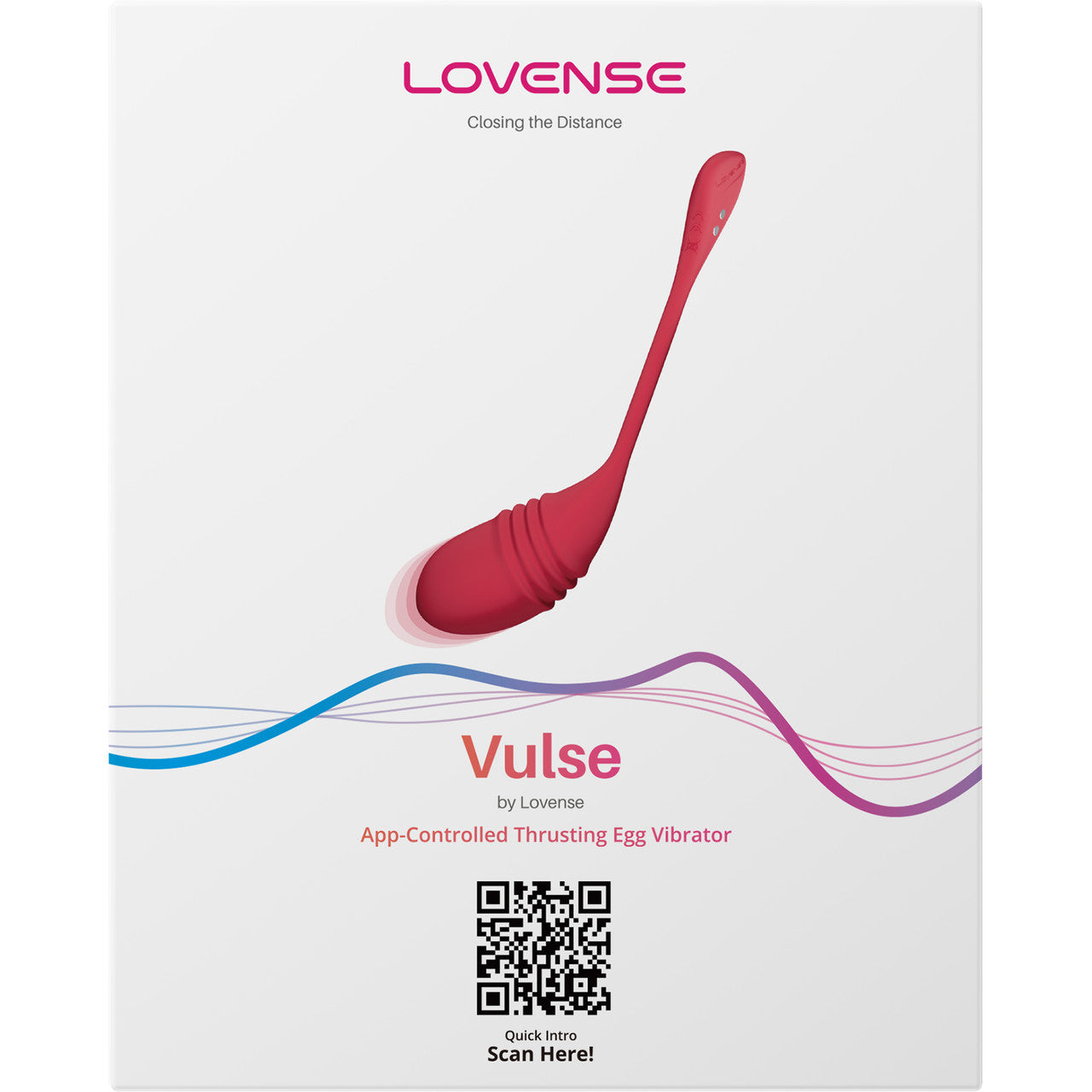 Lovense Vulse App Enabled Waterproof Rechargeable Silicone Thrusting Egg Vibrator