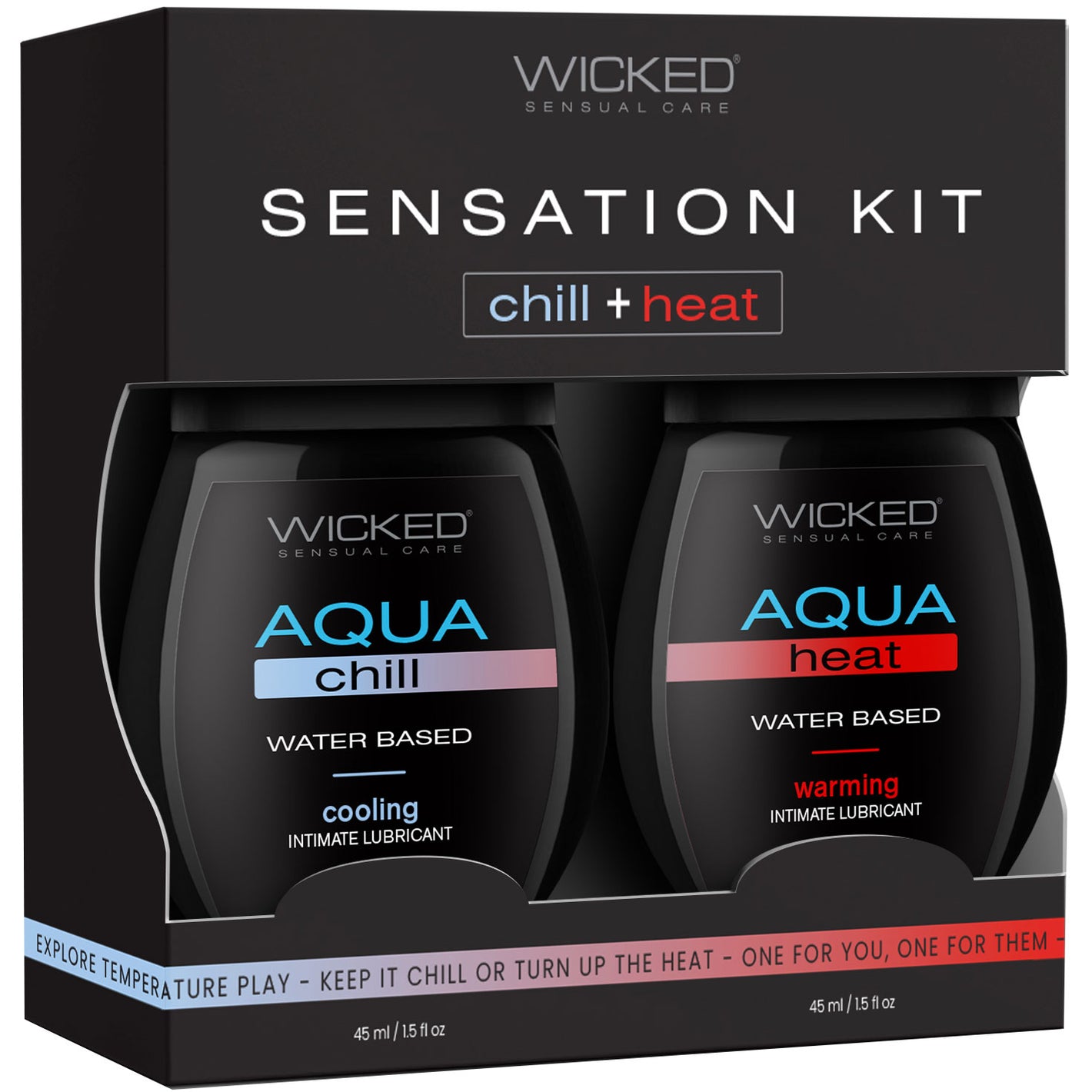 Wicked Sensual Sensation Kit Aqua Heat + Chill Intimate Lubricant Kit