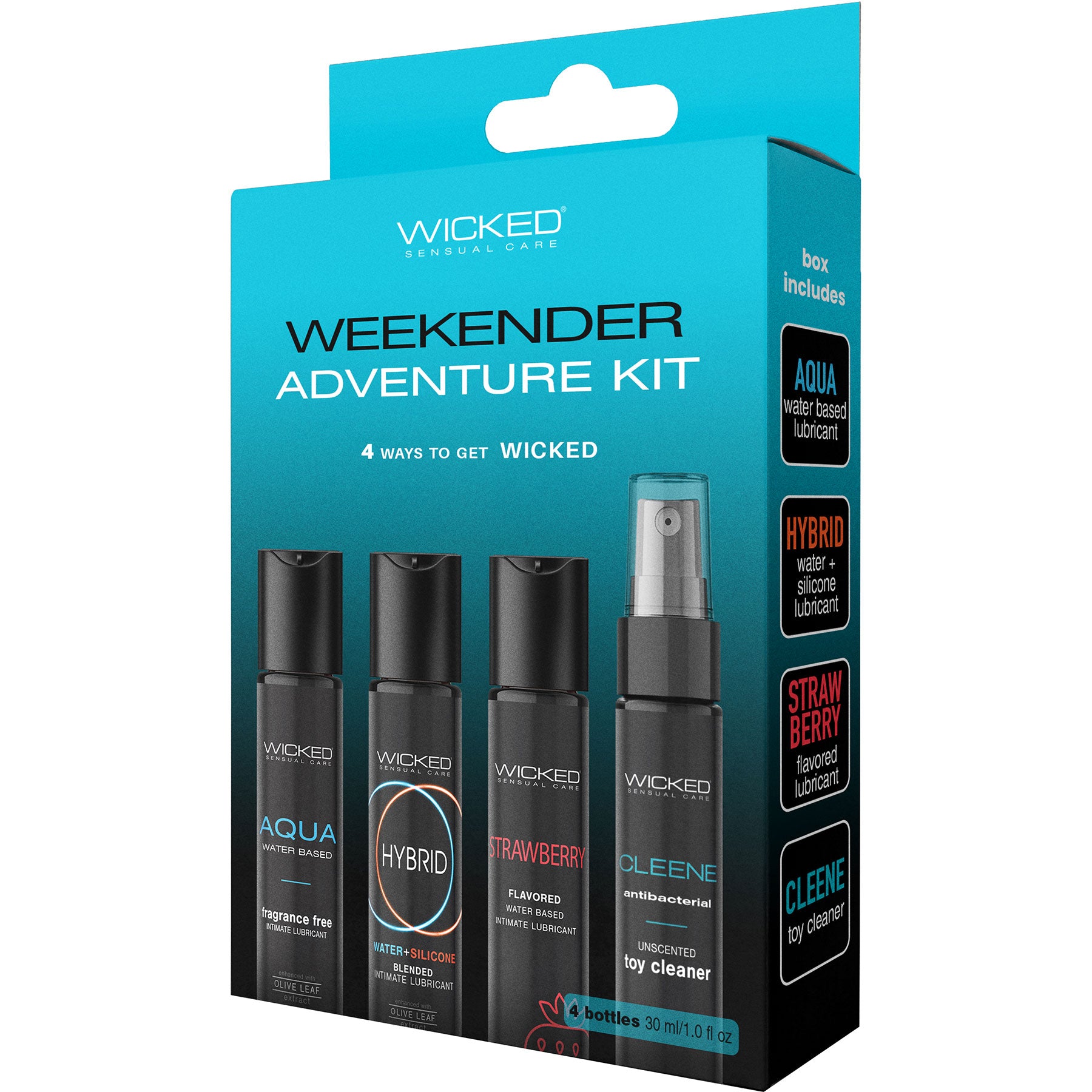 Wicked Sensual Weekender Adventure Lube Variety Kit With Four Formulas